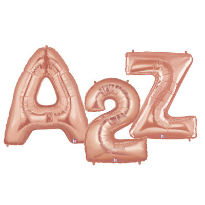 40" Betallic Brand Rose Gold Number and Letter Balloons