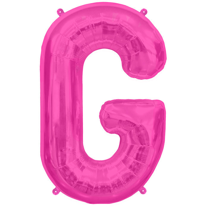 34" Northstar Brand Packaged Letter G - Magenta Foil Balloon