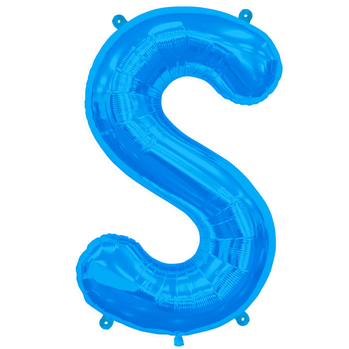 34" Northstar Brand Packaged Letter S - Blue Foil Balloon