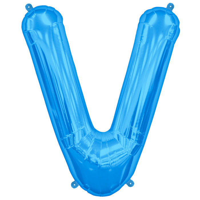 34" Northstar Brand Packaged Letter V - Blue Foil Balloon