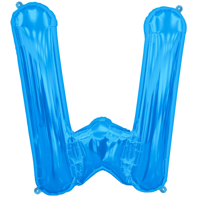34" Northstar Brand Packaged Letter W - Blue Foil Balloon