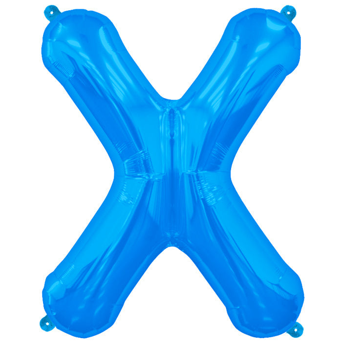 34" Northstar Brand Packaged Letter X - Blue Foil Balloon