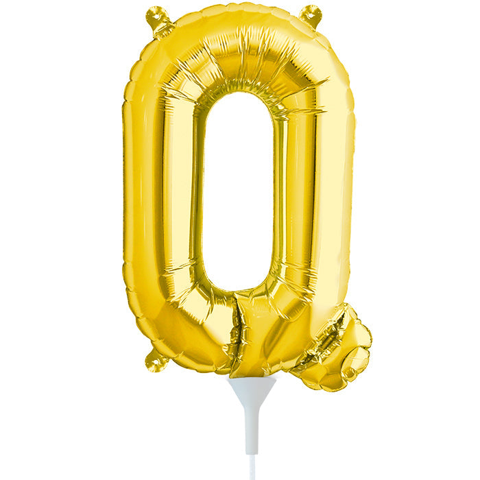 16" Airfill Only Self Sealing Letter Q - Gold Foil Balloon