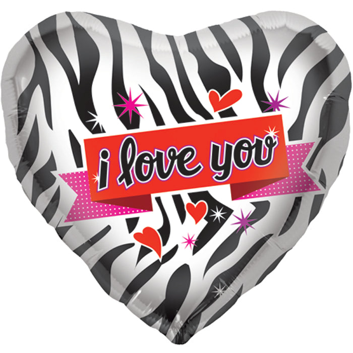 18" Foil Balloon Zebra Love