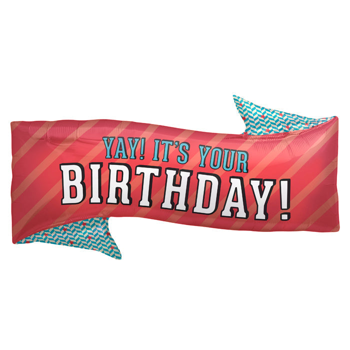 31" Foil Balloon Yay Birthday Banner