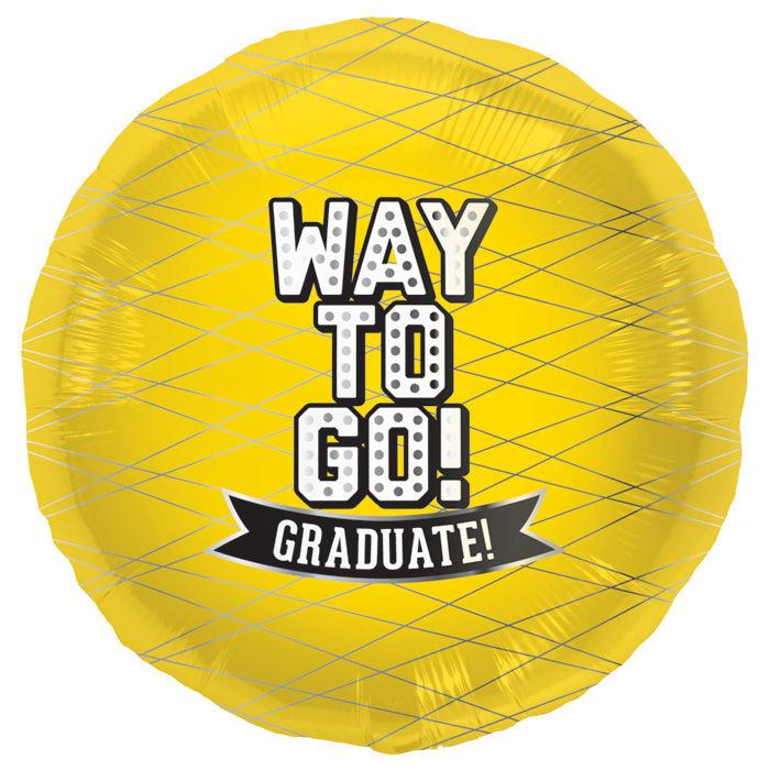 18" Foil Balloon Way To Go Yellow-Round