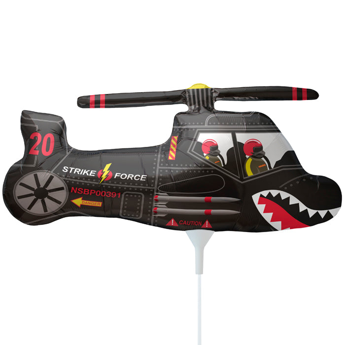 14" Black Chopper Airfill Only Balloon Includes Cup and Stick.