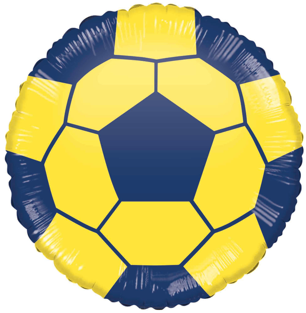 Uninflated 10 Inches Airfill Only Football Yellow/Blue Foil Balloon Manufacturered By MylarGram