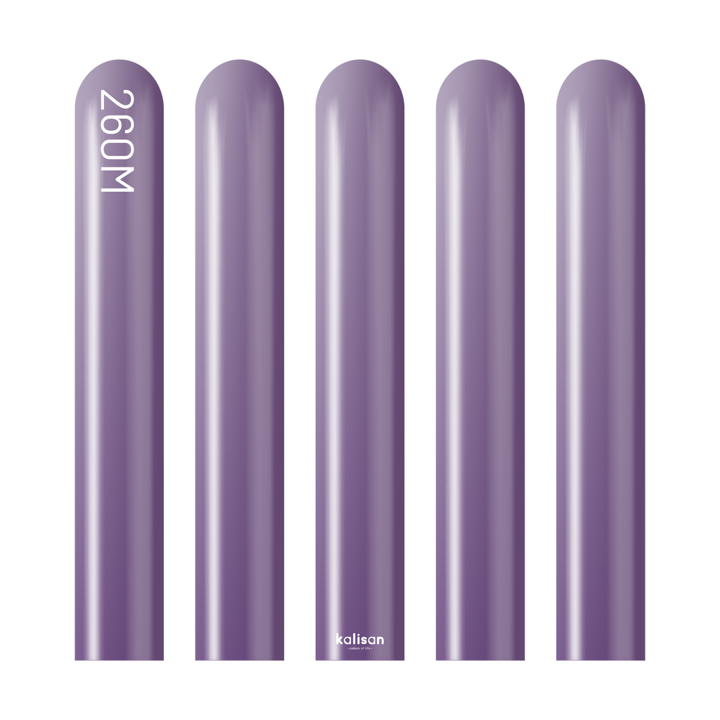 Uninflated 260K Kalisan Twisting Latex Balloons Mirror Violet (50 Per Bag) Made By Kalisan In Turkey for Bargain Balloons