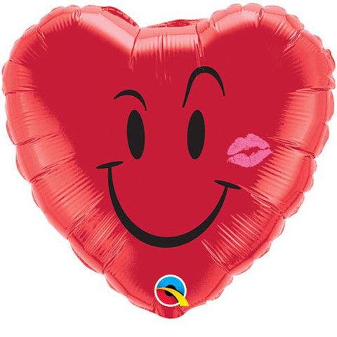 18" Naughty Smile & A Kiss Mylar Balloon