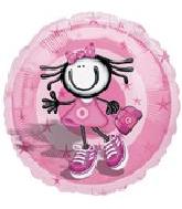 18" Planet Happy Girl Balloon