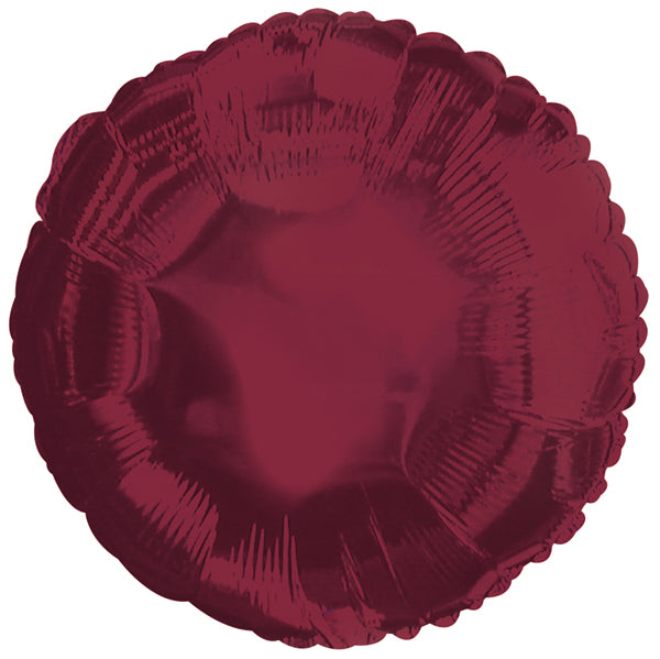 18" CTI Brand Maroon Circle Foil Balloon