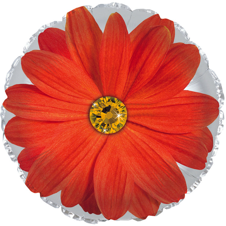 17" Orange Gerbera Flower Foil Balloon