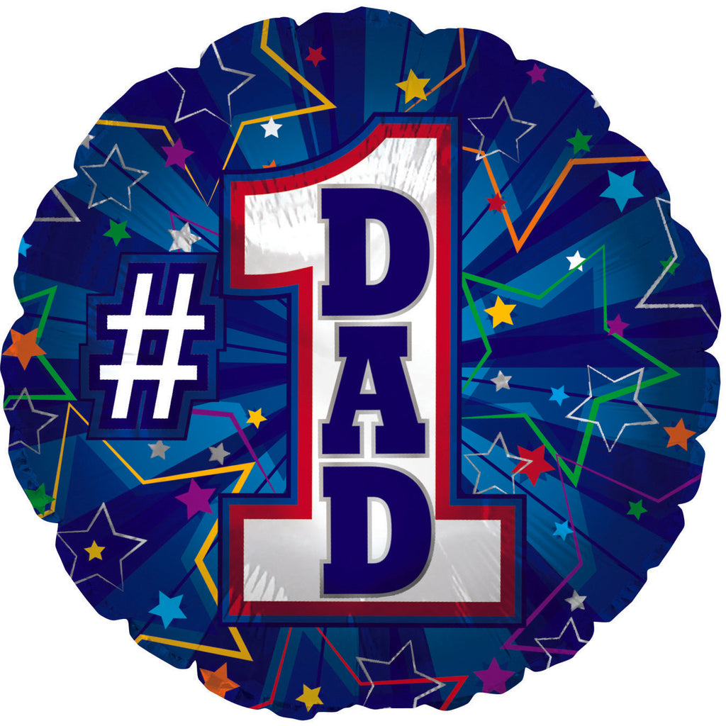 17" #1 Dad Burst Foil Balloons