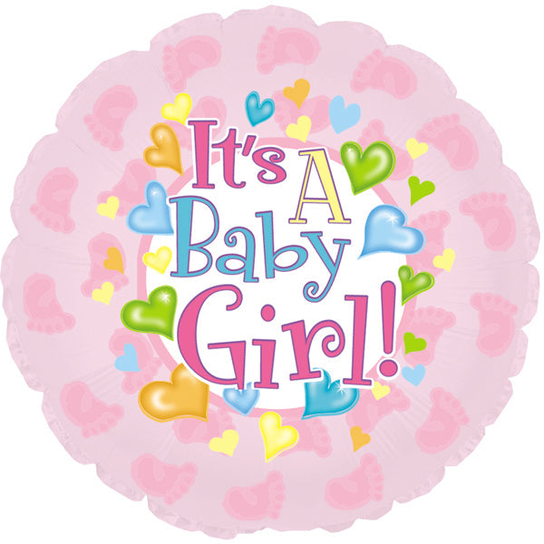 18" It's a Baby Girl Feet Foil Balloon