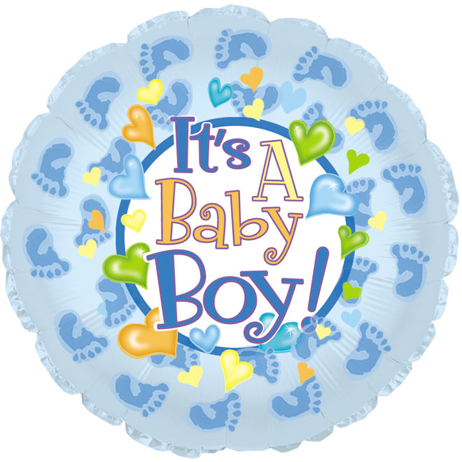 18" It's a Baby Boy Feet Foil Balloon