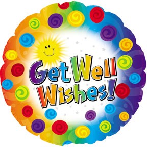 18" Get Well Dots & Swirls Balloon