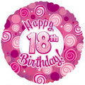 18" Happy 18th Birthday Pink Dazzeloon Balloon