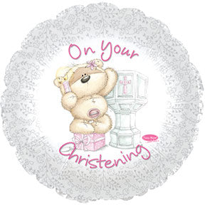 17" On Your Christening Girl L Balloon Packaged