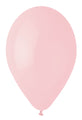 A single fully inflated 12″ Gemar Latex Balloon in Standard Marshmallow Powder Pink, from the Gemar brand’s biodegradable party balloon collection (Bag of 50), is floating against a white background.