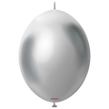 12 inches Kalisan BrandLinked Balloons Together Linking Balloons Called K Link Mirror Silver 50 Per Bag