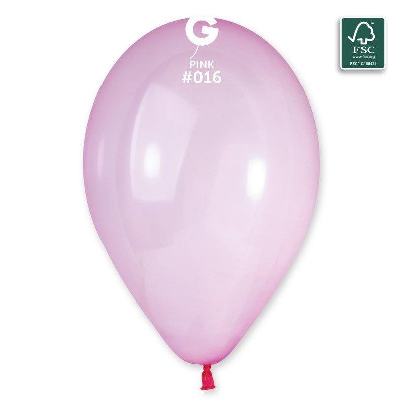 13" Gemar Latex Balloons (Bag of 50) Rainbow Pastel Crystal Pink