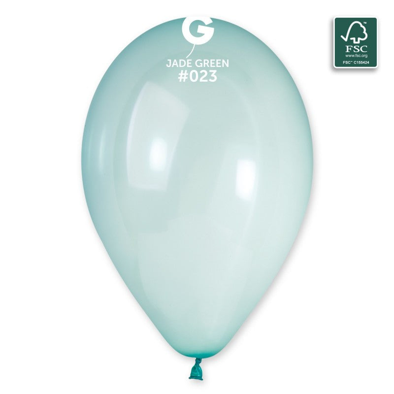 13" Gemar Latex Balloons (Bag of 50) Rainbow Pastel Crystal Jade Green