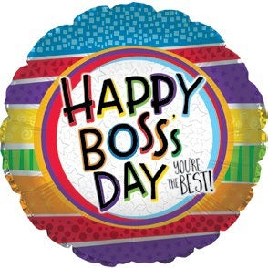 9" Airfill Only Best Boss Stripes Balloon