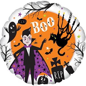 9" Airfill Only Boo Dracula Foil Balloon