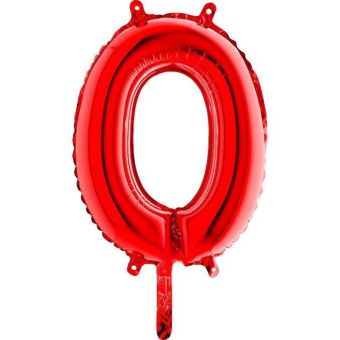 14" Airfill Only (Self Sealing) Number Zero Red Balloon