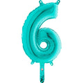 14" Airfill Only (Self Sealing) Number 6 Tiffany Balloon