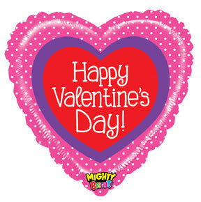 21" H.V.D. Polka Dots Hearts Balloon