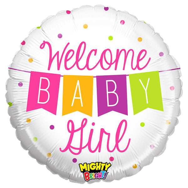 21" Mighty Bright Balloon Mighty Baby Girl Banner