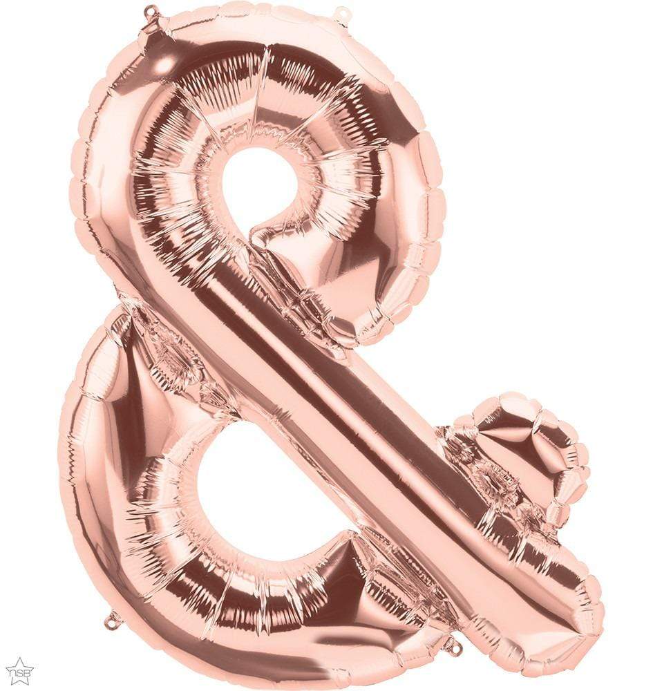 34" Northstar Brand Ampersand - Rose Gold Foil Balloon