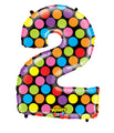 40" Mighty Bright Shape Polybagged Number 2 Balloon