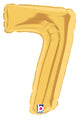 7" Airfill Only (requires heat sealing) Megaloon Jr. Number Balloon 7 Gold