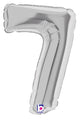7" Airfill Only (requires heat sealing) Megaloon Jr. Number Balloon 7 Silver