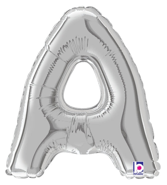 7" Airfill Only (requires heat sealing) Megaloon Jr. Letter Balloons A Silver