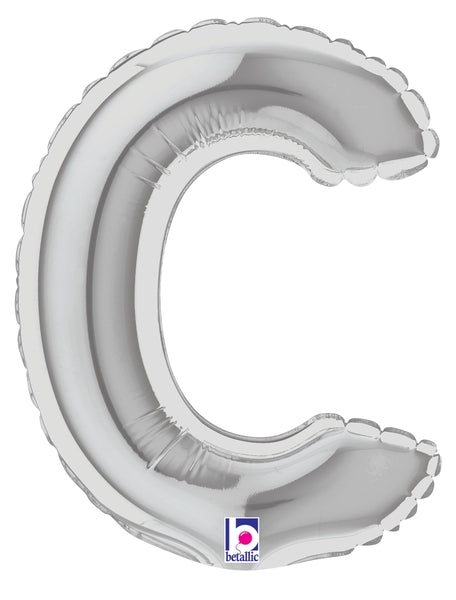 7" Airfill Only (requires heat sealing) Megaloon Jr. Letter Balloons C Silver