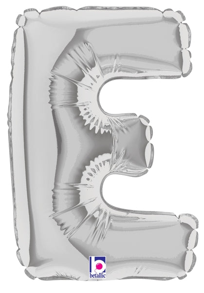 7" Airfill Only (requires heat sealing) Megaloon Jr. Letter Balloons E Silver