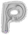 7" Airfill Only (requires heat sealing) Megaloon Jr. Letter Balloons P Silver
