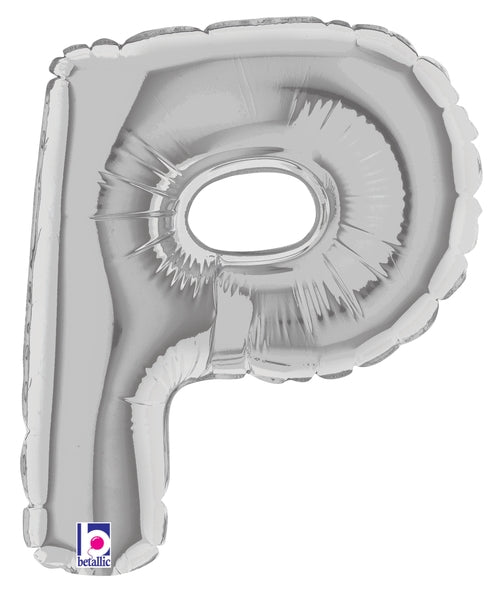7" Airfill Only (requires heat sealing) Megaloon Jr. Letter Balloons P Silver
