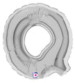 7" Airfill Only (requires heat sealing) Megaloon Jr. Letter Balloons Q Silver