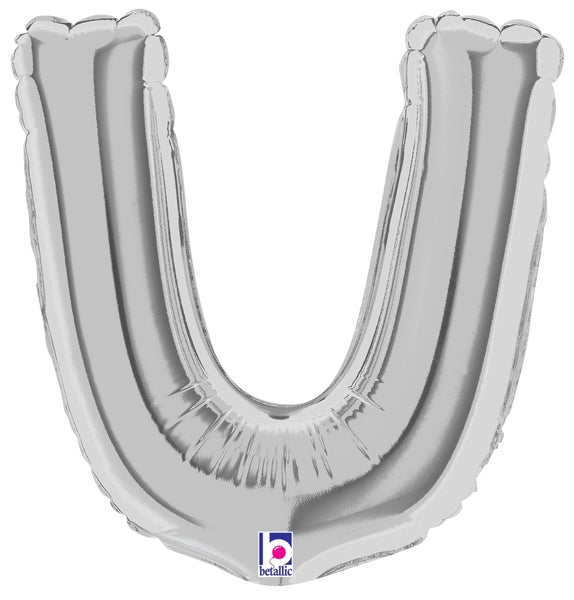 7" Airfill Only (requires heat sealing) Megaloon Jr. Letter Balloons U Silver