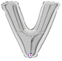 7" Airfill Only (requires heat sealing) Megaloon Jr. Letter Balloons V Silver