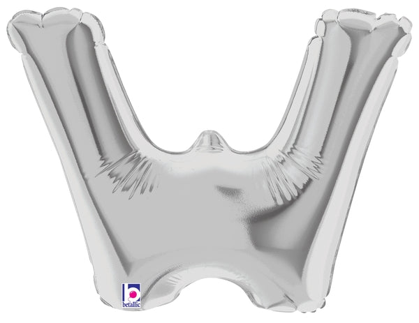 7" Airfill Only (requires heat sealing) Megaloon Jr. Letter Balloons W Silver