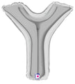 7" Airfill Only (requires heat sealing) Megaloon Jr. Letter Balloons Y Silver