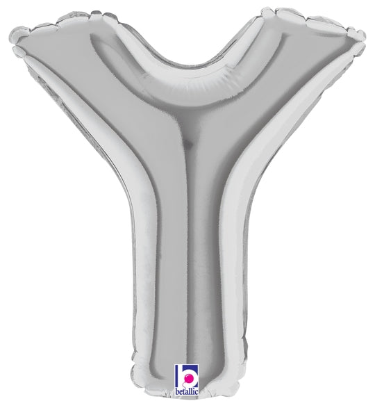 7" Airfill Only (requires heat sealing) Megaloon Jr. Letter Balloons Y Silver