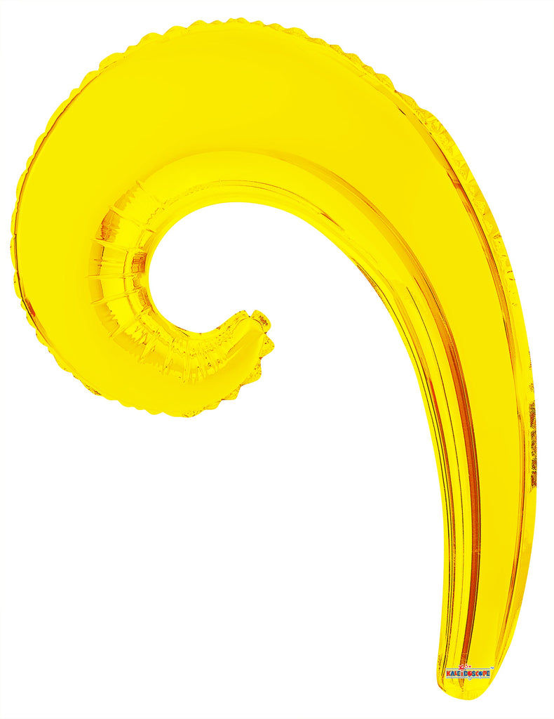 14" Airfill Only Kurly Wave Yellow Balloon