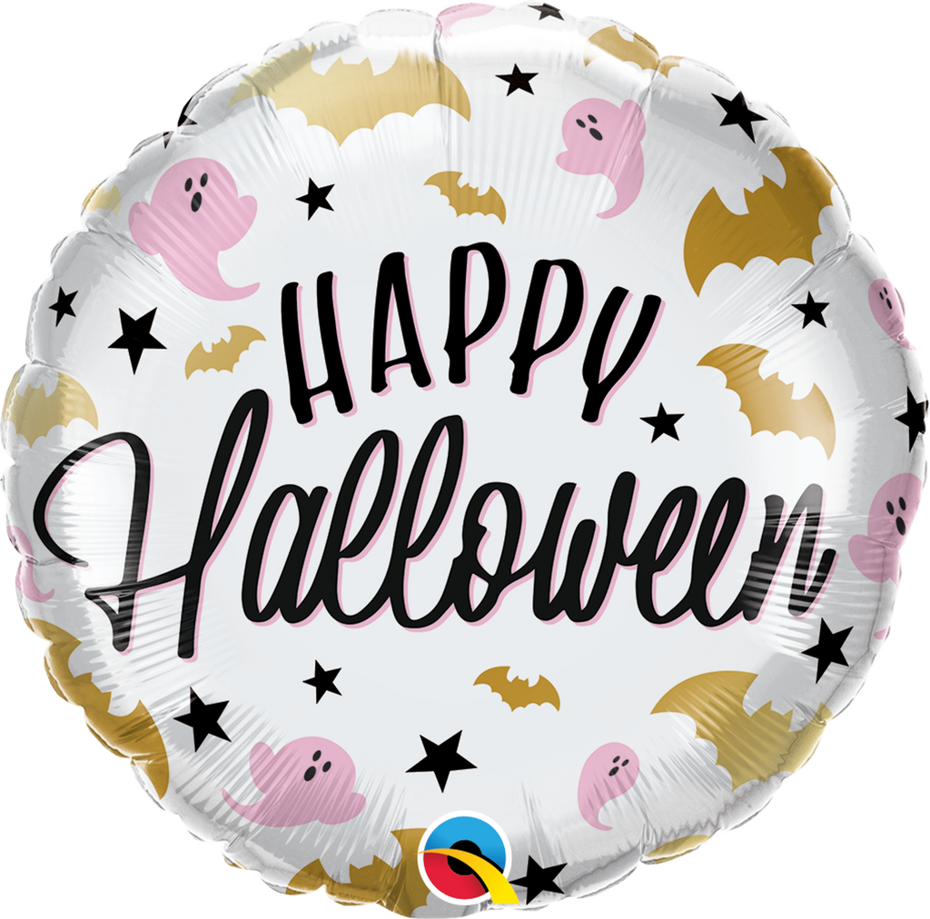 18" Halloween Glam Bats & Ghosts Foil Balloon